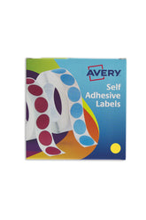 Avery Labels in Dispenser Round 19mm Diameter Yellow (Pack 1120 Labels) 24-508